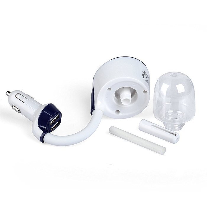 Car Humidifier,2 USB Ports Aroma Humidifier, Power Protection Car Air