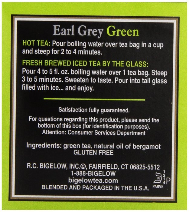 Bigelow Earl Grey Green Tea Bags 20 ct N5 free image download