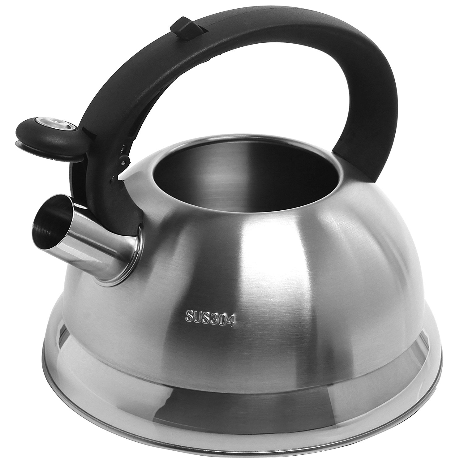 MyGift Stainless Steel Tea Kettle, 3 Quarts Whistling Water Pot, Silver free image download