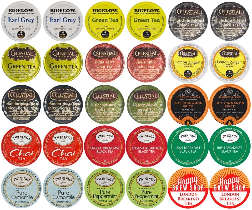 30count TOP BRAND TEA KCup Variety Sampler Pack, SingleServe Cups