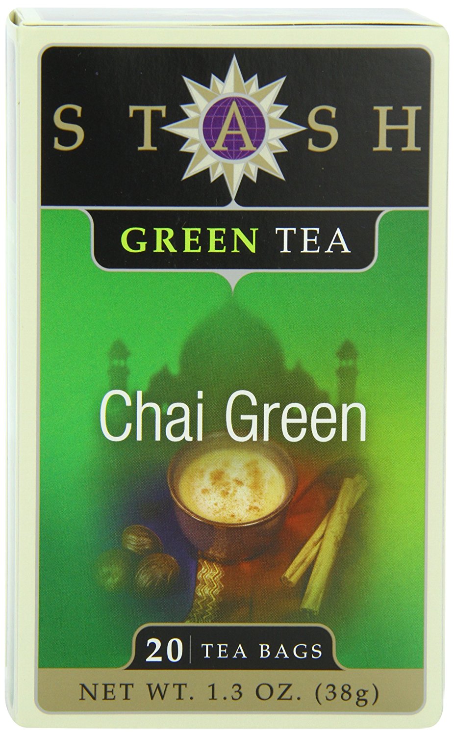 Stash Tea Green Chai Tea, 20 Count Tea Bags in Foil (Pack of 6) N7 free