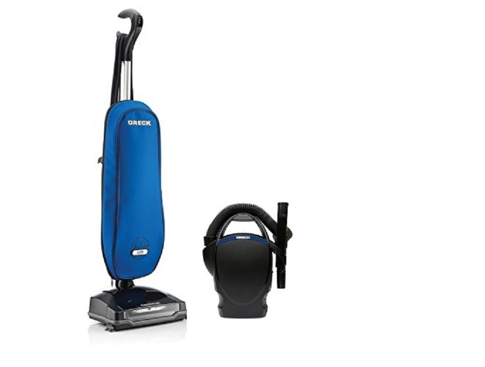 Oreck Axis Upright Lightweight Vacuum Cleaner Blue Power Bundle with