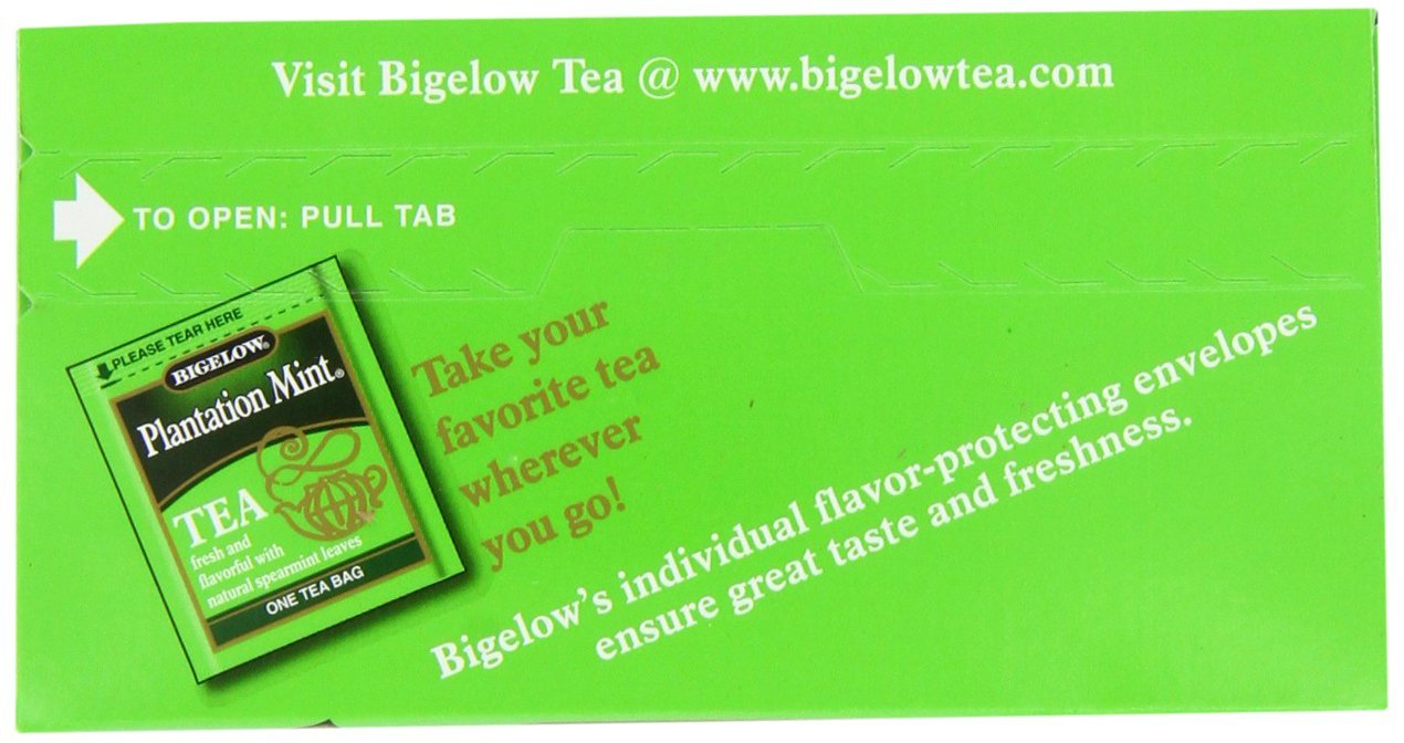 Bigelow Plantation Mint Tea, 20Count Boxes (Pack of 6) N2 free image