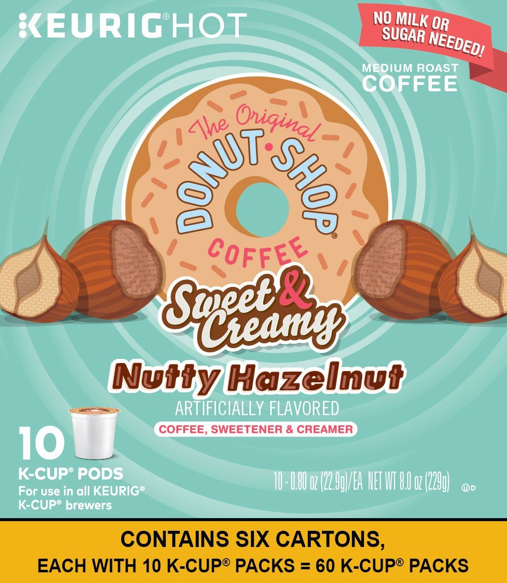 Keurig The Original Donut Shop KCup Packs, Sweet and Creamy Hazelnut, 10 Count (Pack of 6) free