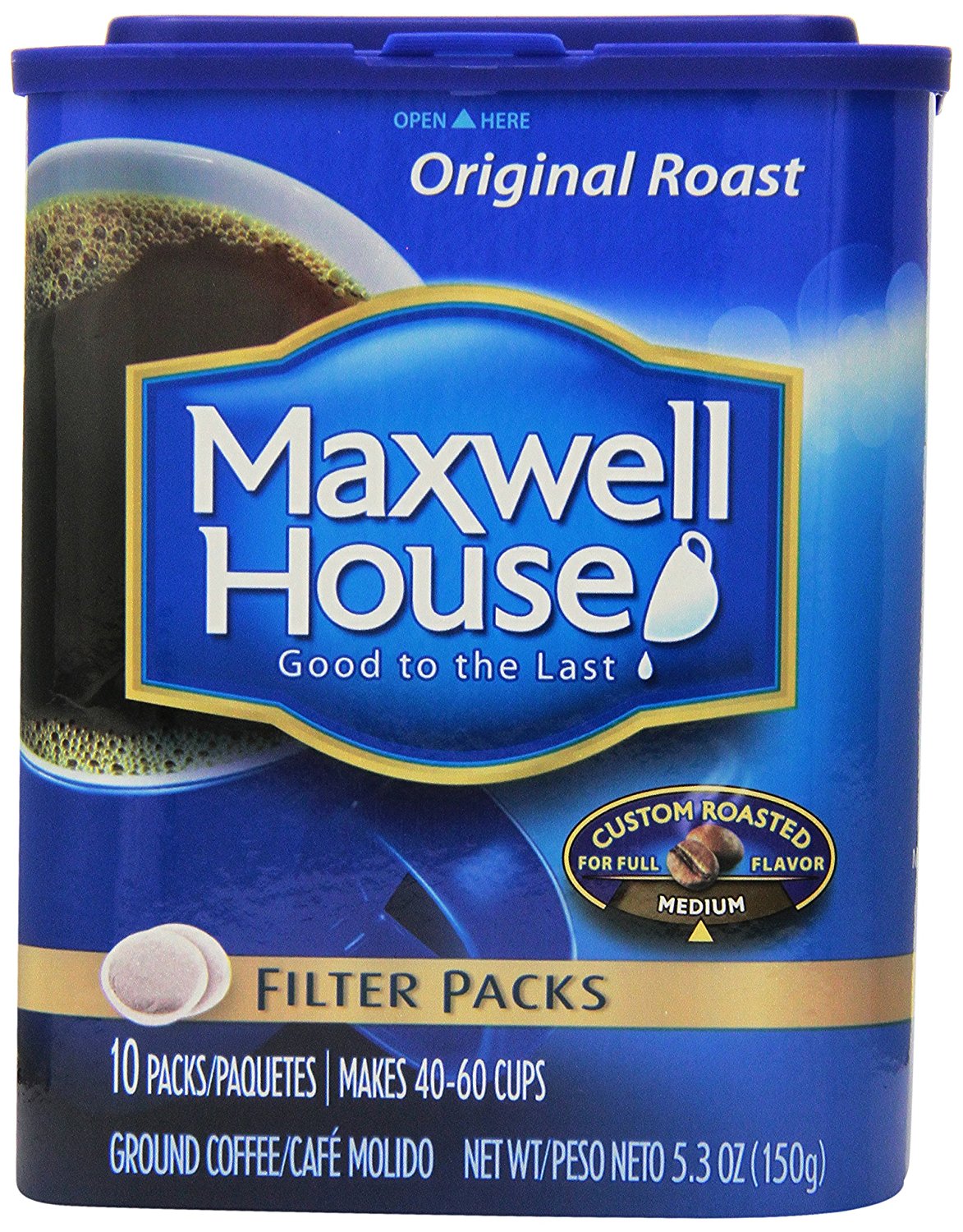Maxwell House Original Roast Ground Coffee, 10Count Filter Packs (Pack