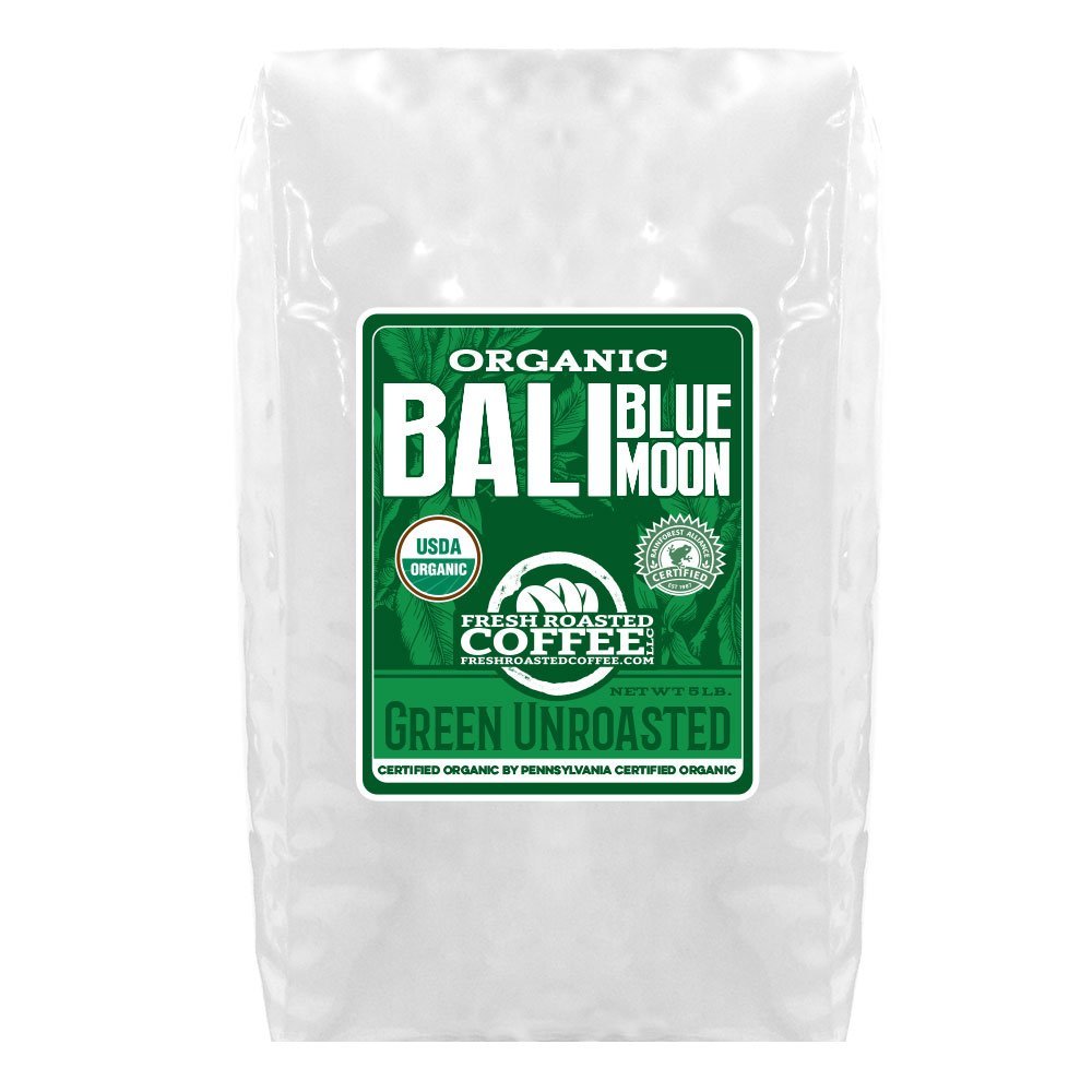 Green Unroasted Coffee, 5 Lb. Bag, Fresh Roasted Coffee LLC. (Colombian