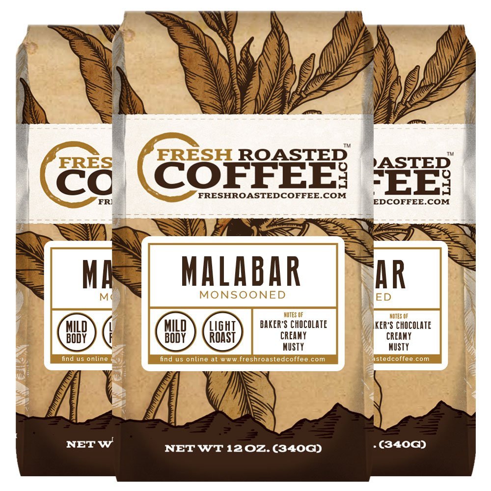 Monsooned Malabar AA Coffee, Whole Bean Coffee, Fresh Roasted Coffee