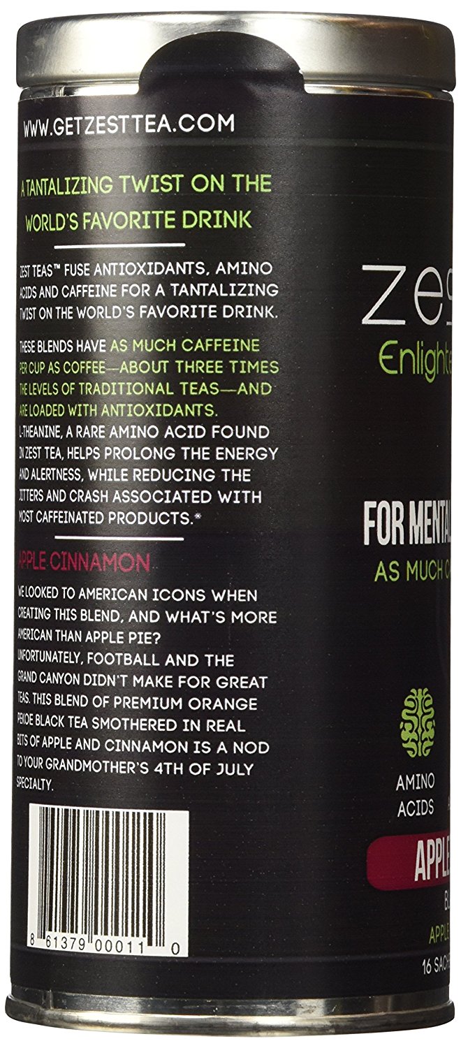 Energy Tea High Caffeine Apple Cinnamon Black Tea 150 Mg Of