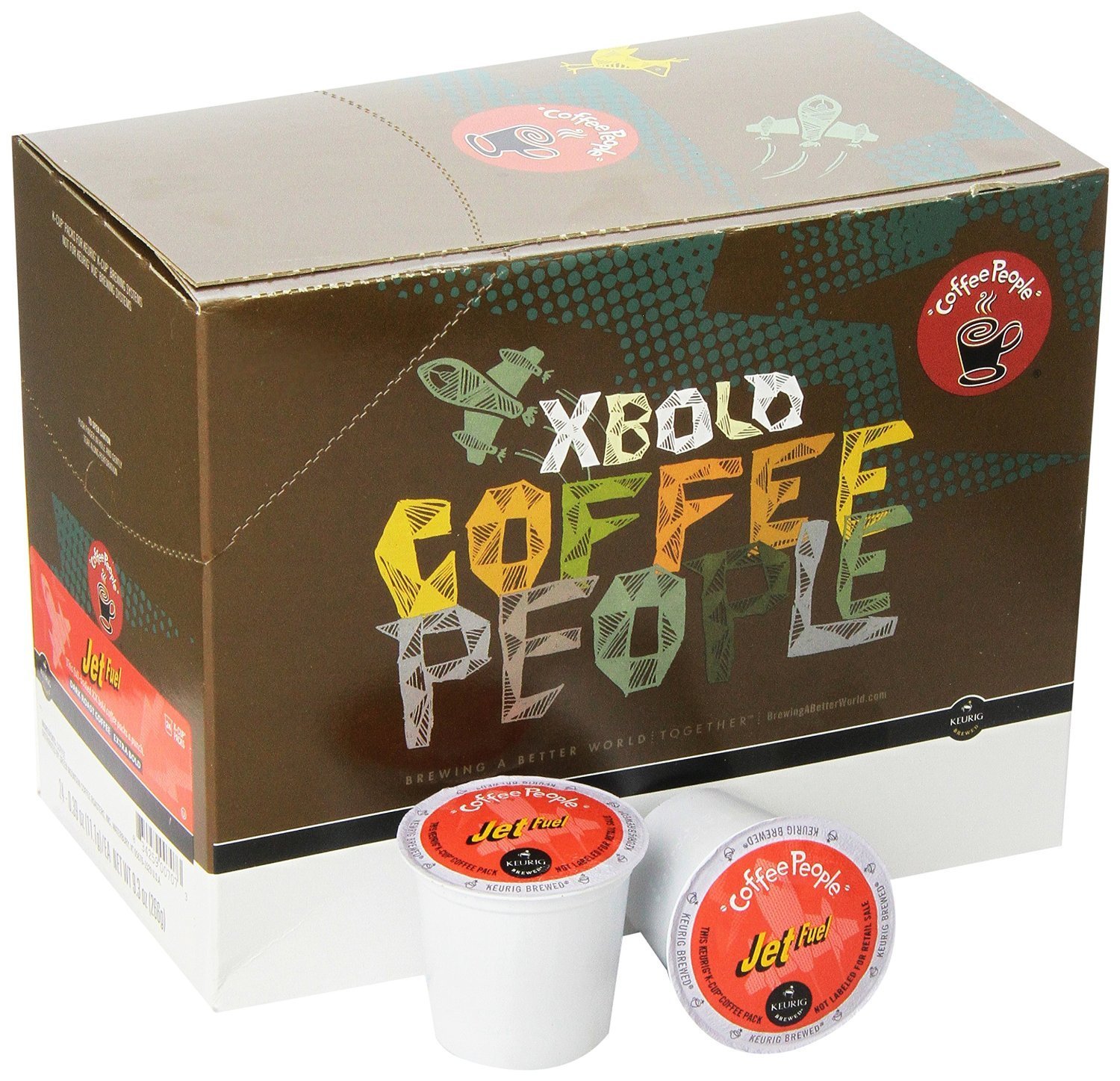 Keurig, Coffee People Jet Fuel Coffee, Extra Bold, KCup packs, 48