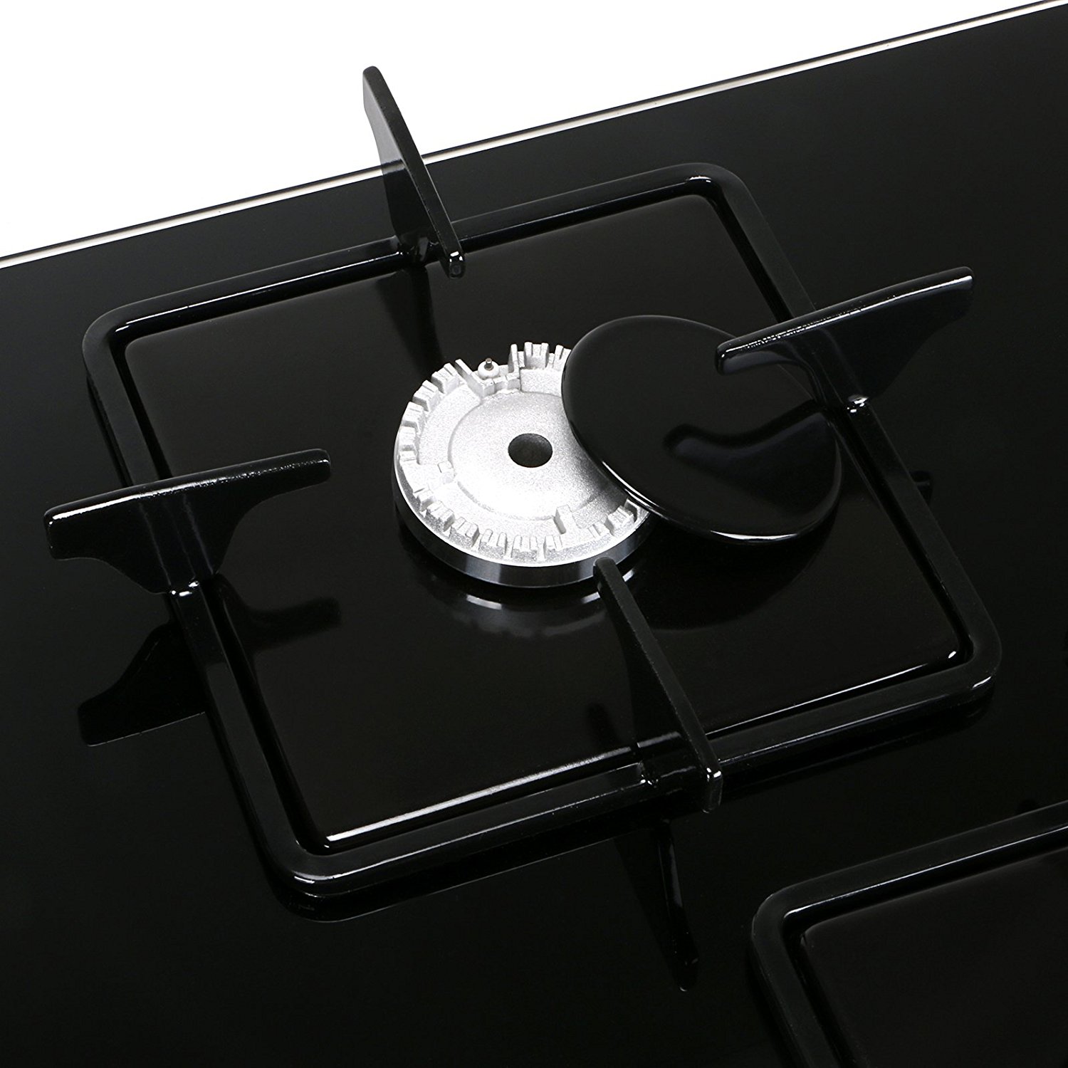 Euro Style 28" Black Glass 4 Burner BuiltIn Stove NG Natural Gas