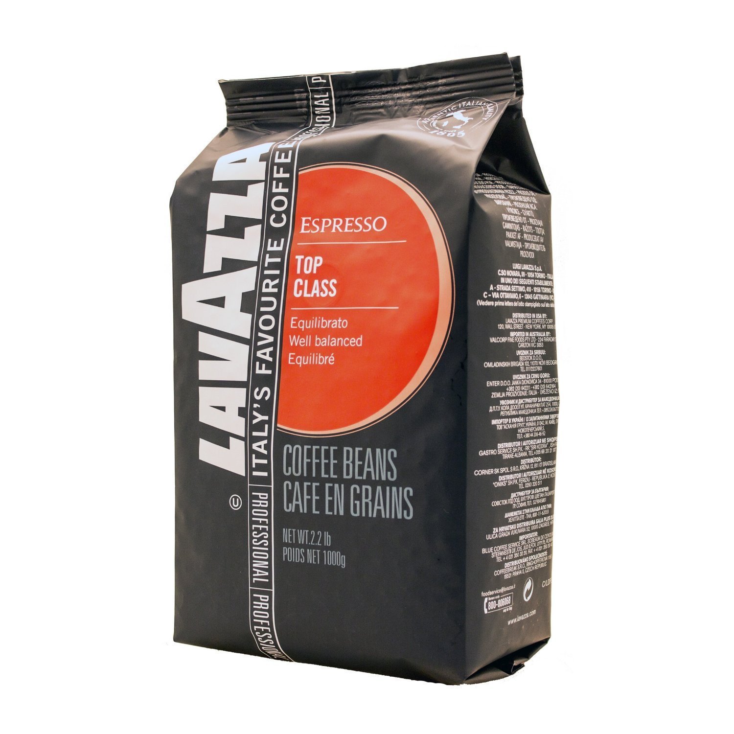 Lavazza Top Class Espresso Whole Bean Coffee, 2.2Pound Bag N2 free