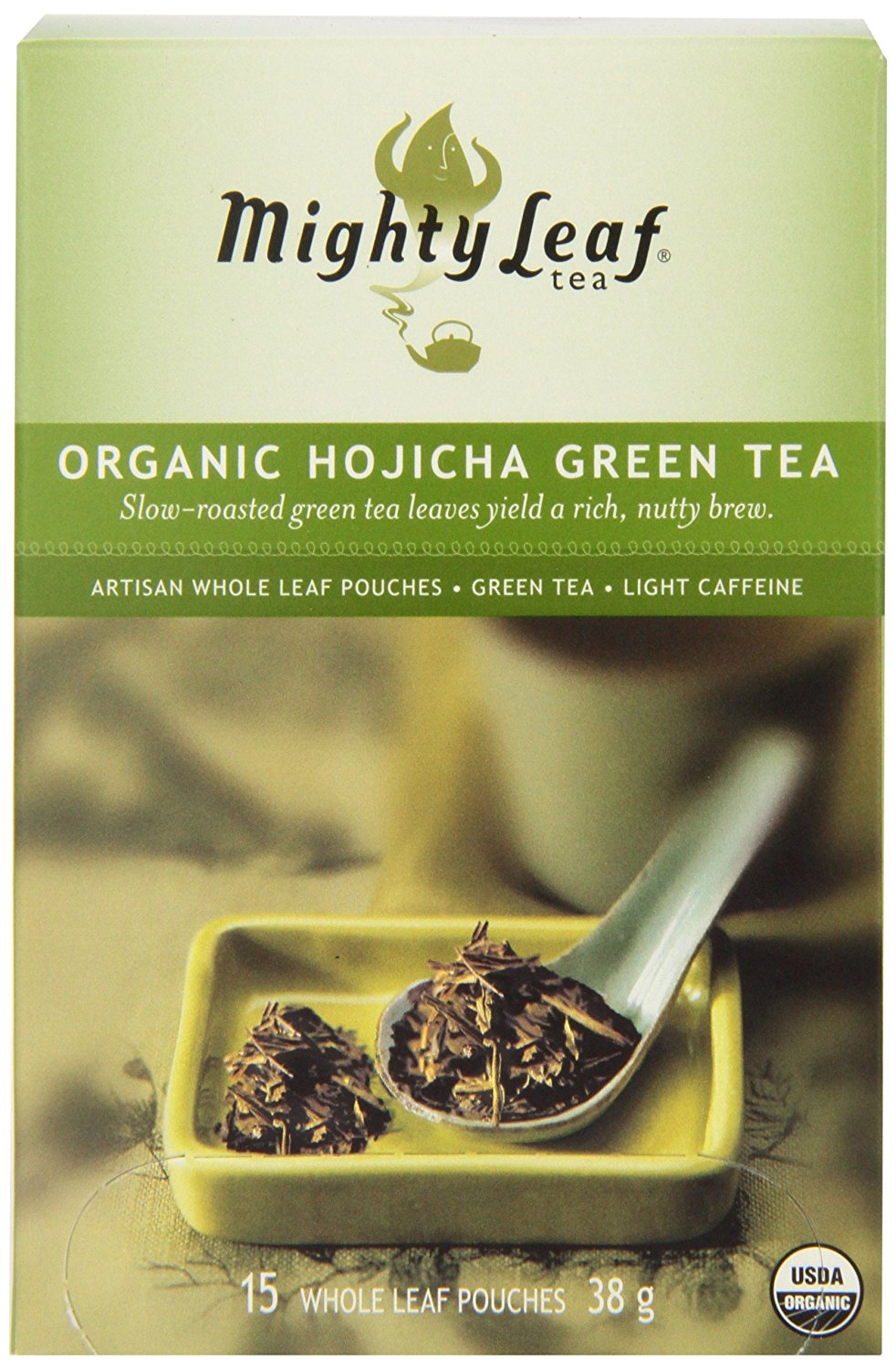 Mighty Leaf Tea Organic Hojicha Green Tea, 15Count Whole Leaf Pouches
