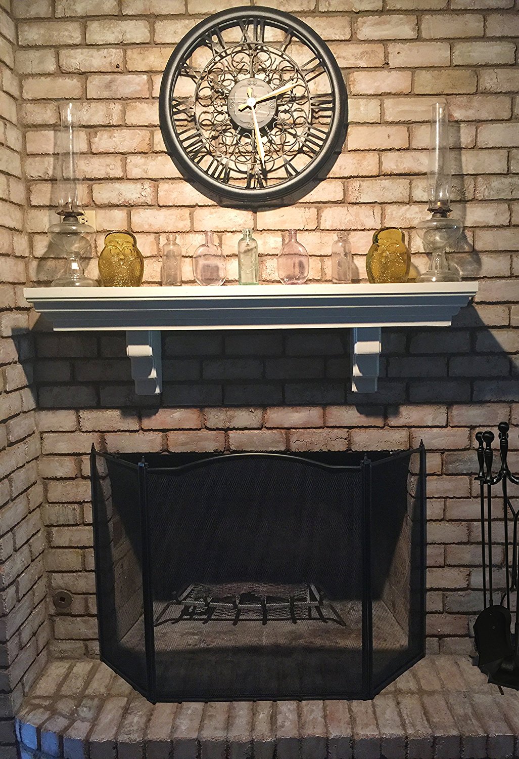 Amagabeli 3panel Basic Wrought Iron Arch Fireplace Screen Iron Fire