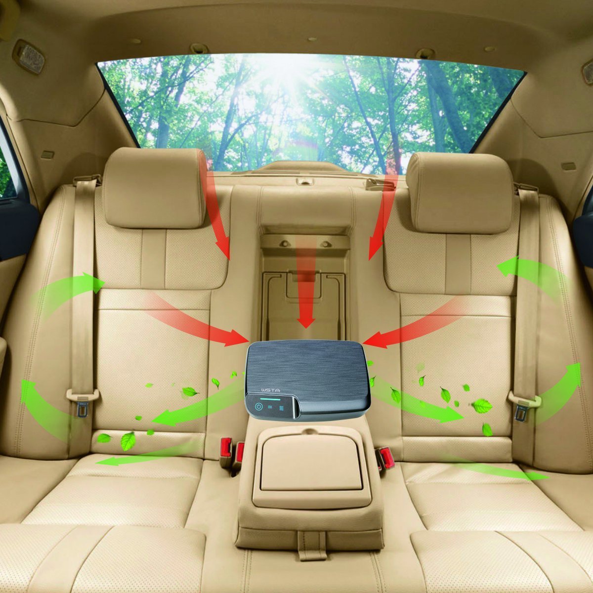 WSTA Healthy Car Air Purifier,Car Air Freshener and Ionic Air Purifier