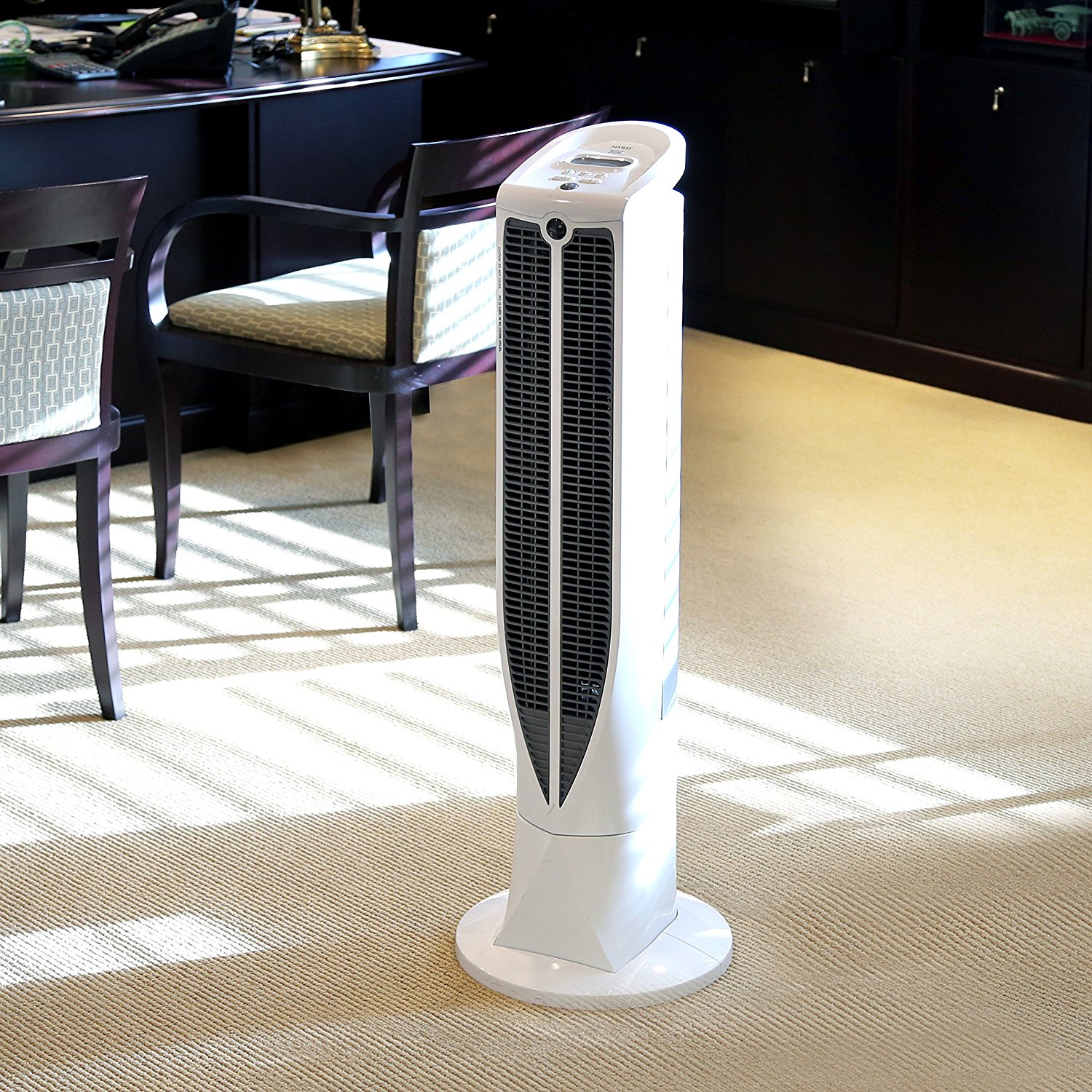 Seville Classics EHF10222B UltraSlimline Tower Heater Fan free image