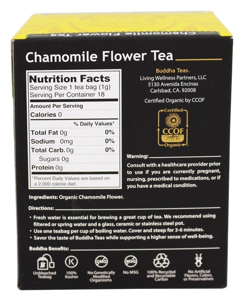 Chamomile Flower Tea Organic Herbs 18 Bleach Free Tea Bags free image download