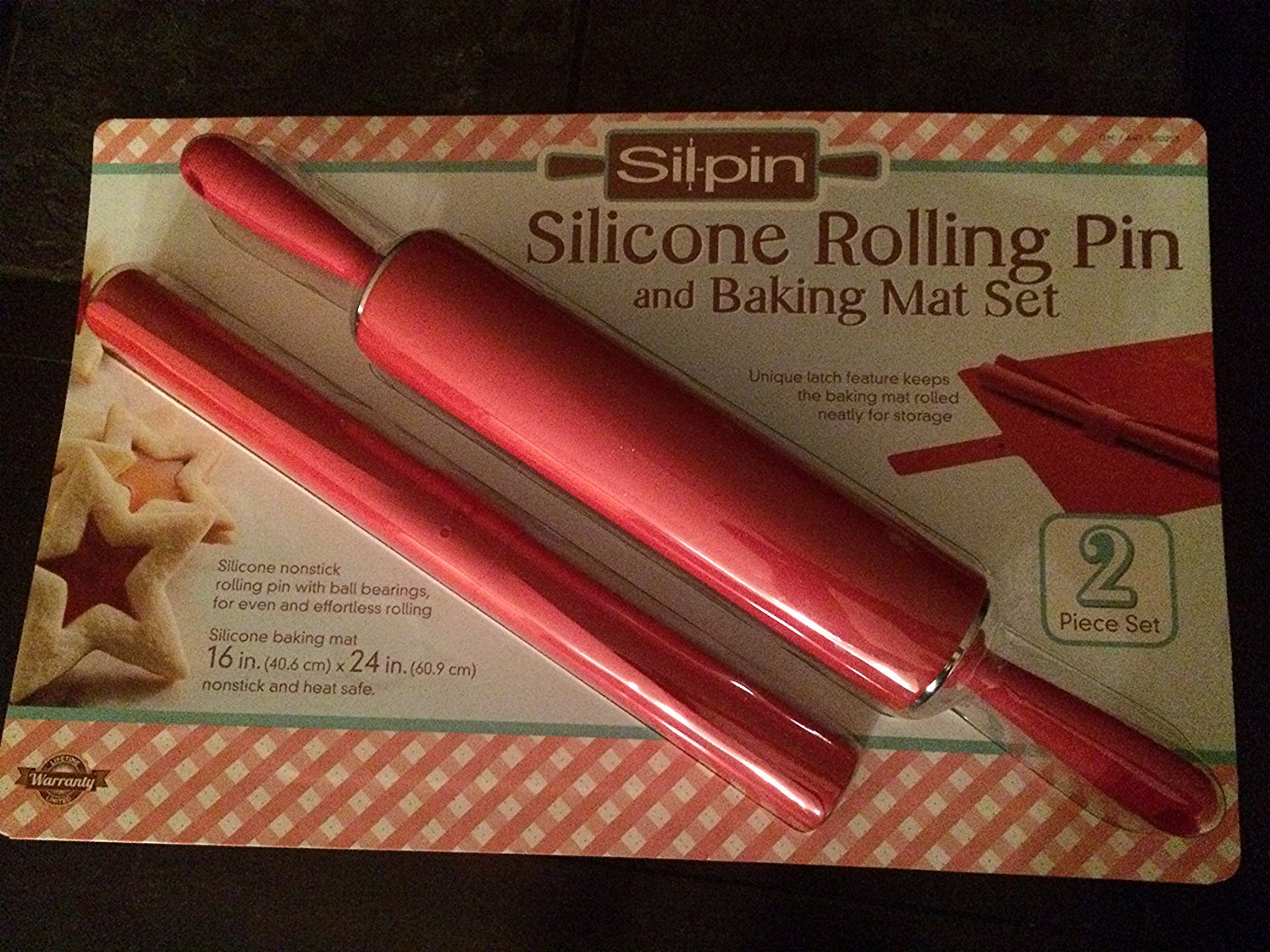 Silicone Rolling Pin Set with Silicone Baking Mat Extra Large 21" Ball