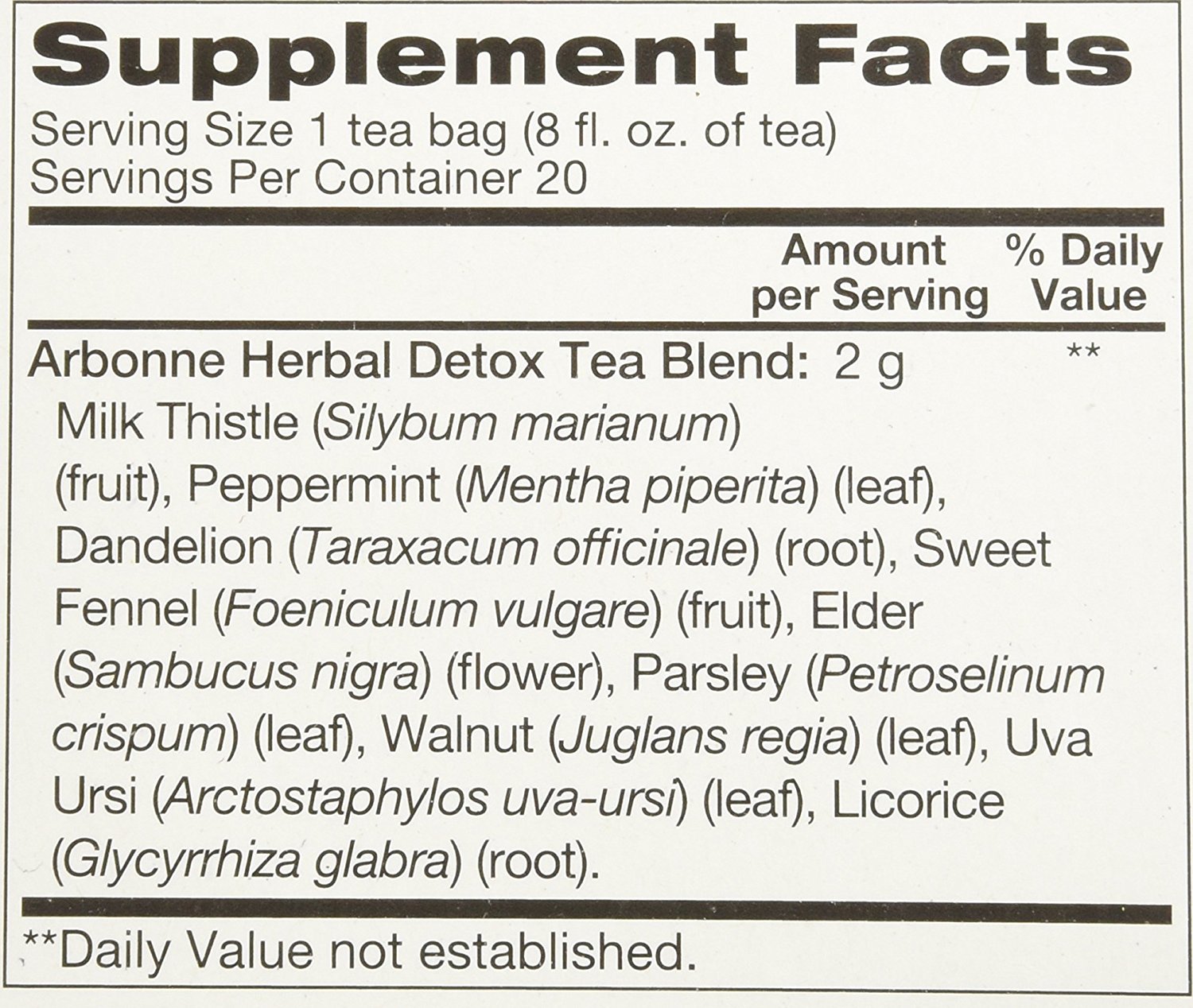 Arbonne Herbal Detox Tea, 20 Count N5 free image download