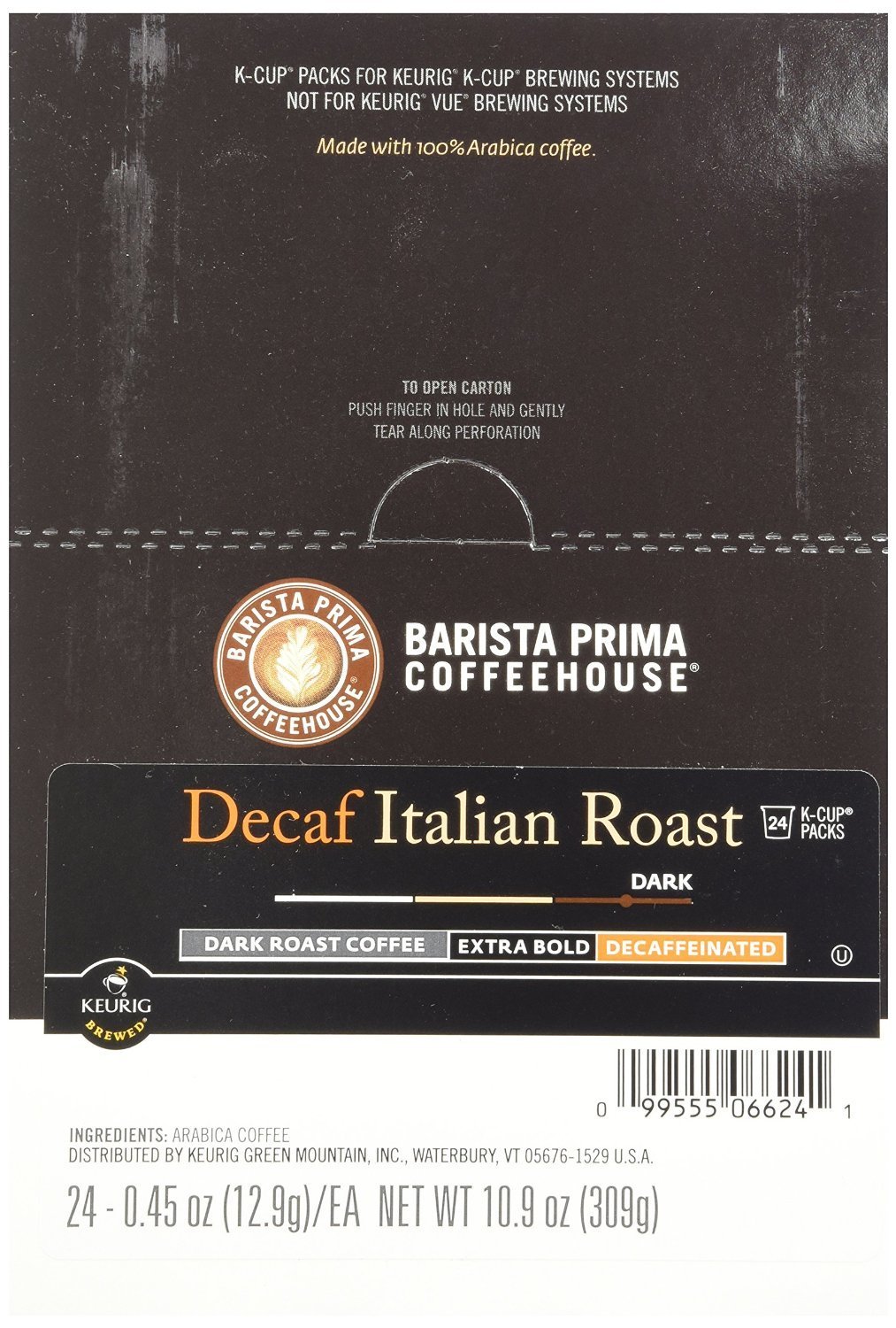 Keurig, Barista Prima Coffeehouse, Italian Roast Decaf Coffee, KCup