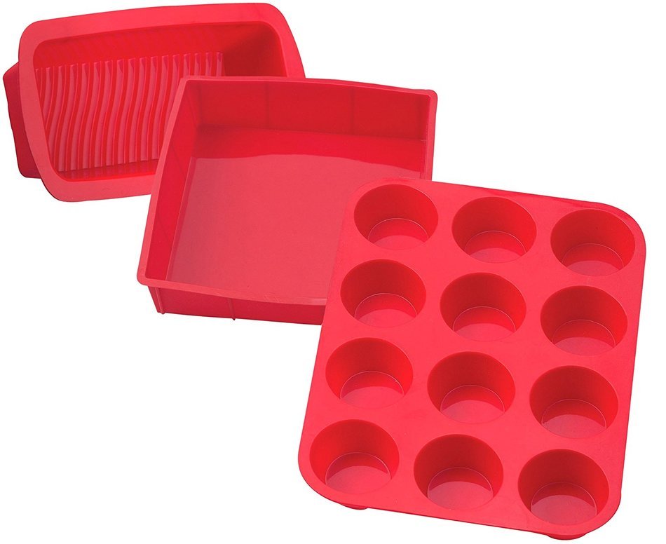 Mrs. Anderson’s BRA Free Silicone 12 Cup Muffin Pan, 9.5” x 4” Loaf Pan