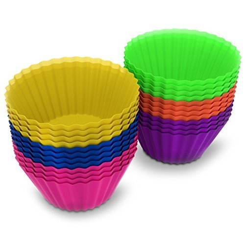QualityStores® Silicone Baking Cups 6 Pack Reusable Cupcake Muffin Liners Premium Quality