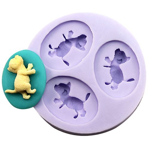 Longzang mini Dog F0184 Fondant Mold Silicone Sugar mold Craft Molds
