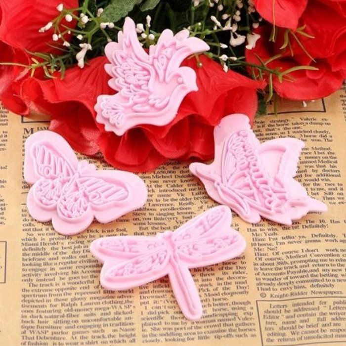 Cake & Cookie Cutters 4PCS Butterfly Bird Shade Fondant Cake Cookie