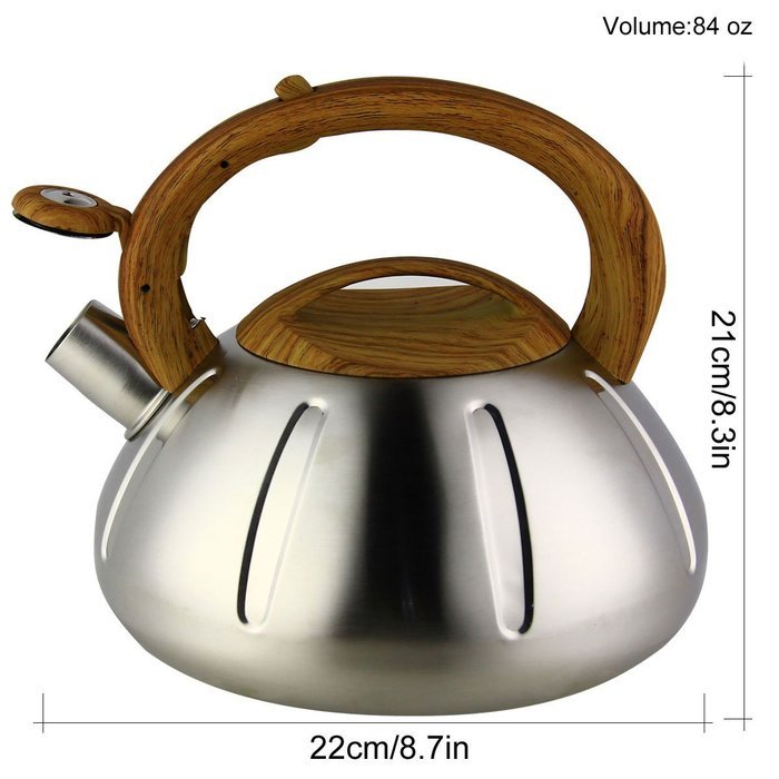 Riwendell Stainless Steel Whistling Tea Kettle 2.6Quart Stove Top