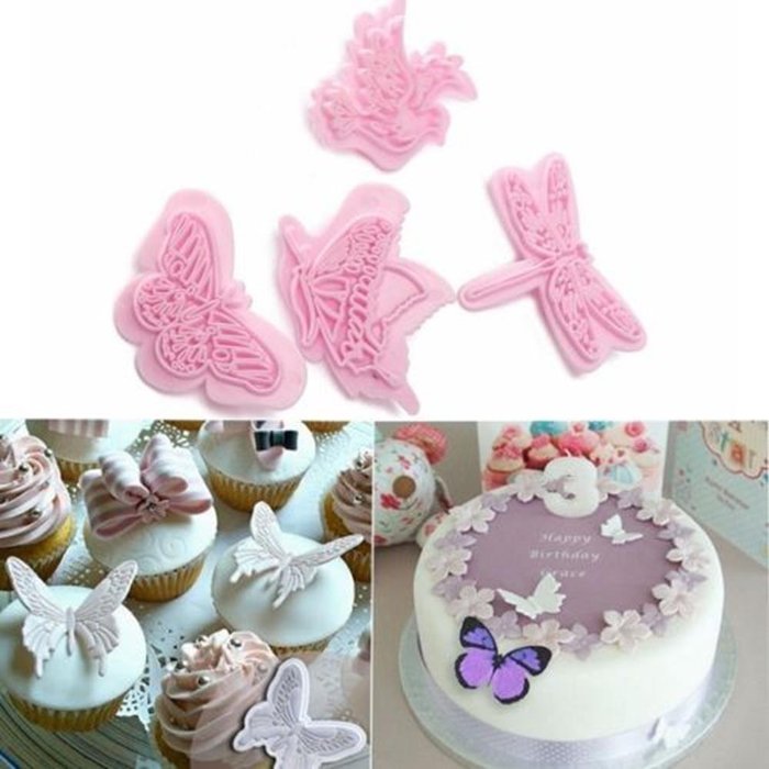 Cake & Cookie Cutters 4PCS Butterfly Bird Shade Fondant Cake Cookie