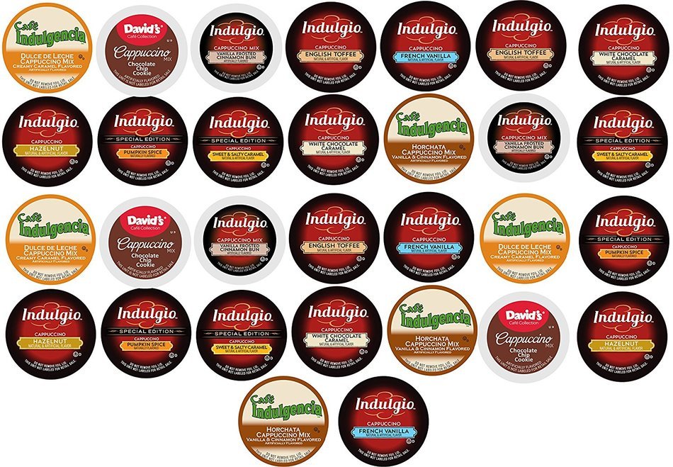 Custom Variety Sampler Pack for Keurig KCup Brewers, Cappuccino, 30