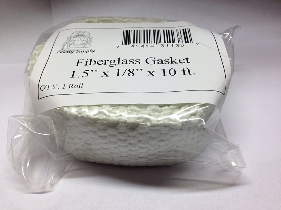 Flat Gasket Braided Fiberglass Rope 1/8" Thick x 1.5" Wide x 10' Roll