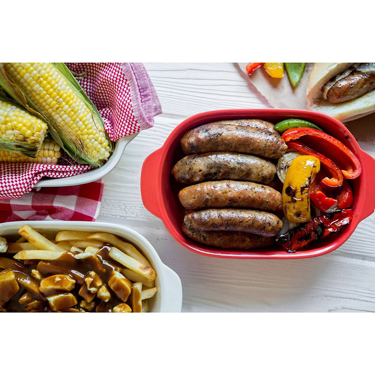 4Piece Durable Stoneware Bakeware Set, Assorted free image download