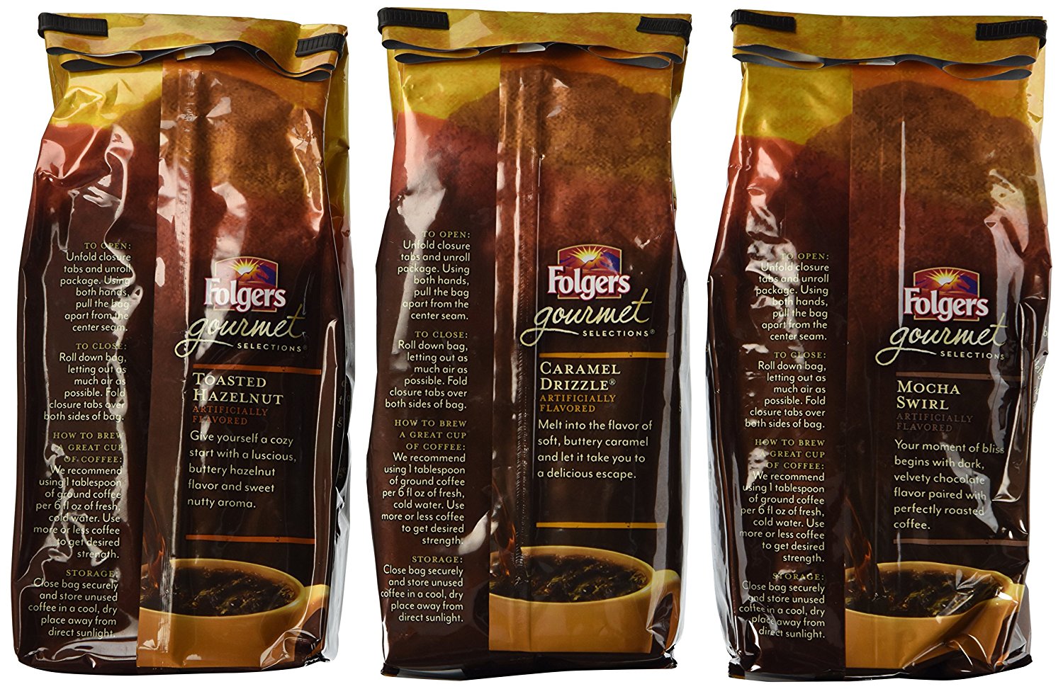 Folgers Gourmet Selections Flavored Ground Coffee 3 Flavor Variety