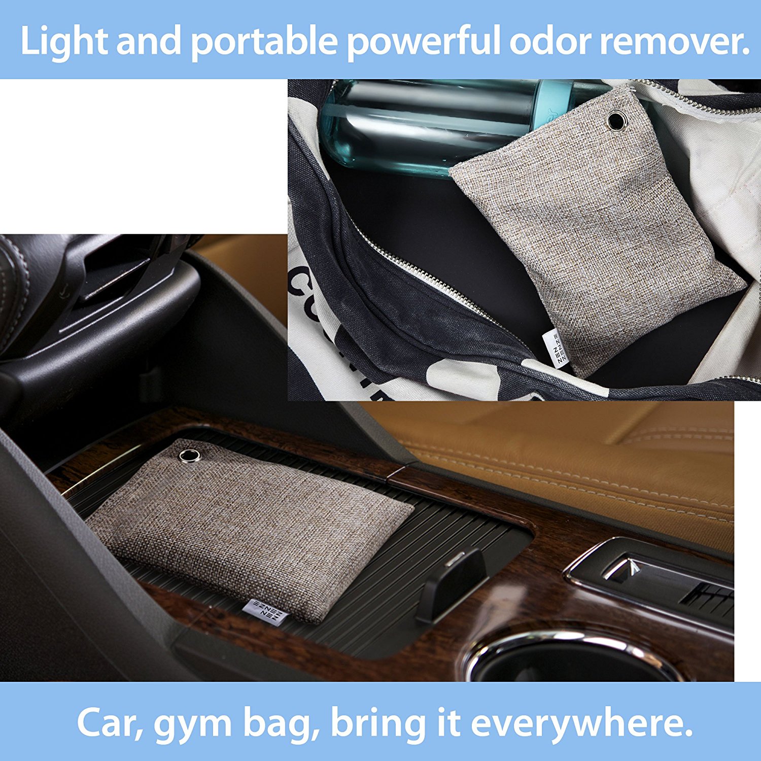 Air Purifying Bag, Natural Odor Remover Freshener, Bamboo Charcoal