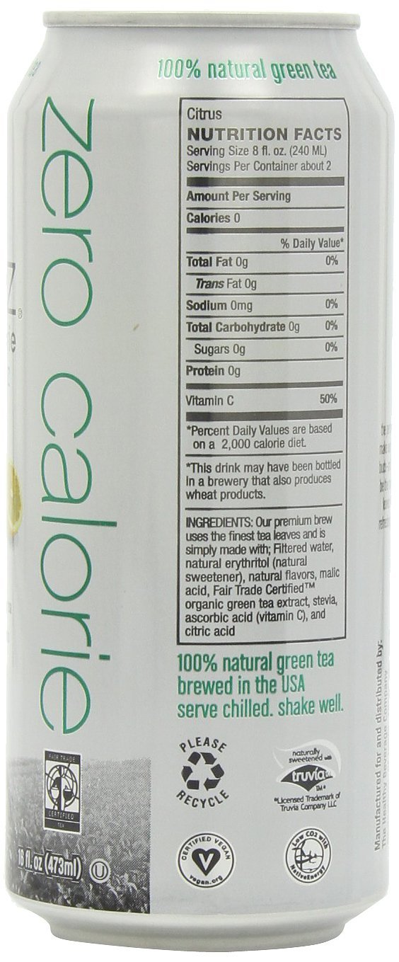 Steaz Zero Calorie Iced Green Tea, Peach Mango, 16 Ounce (Pack of 12