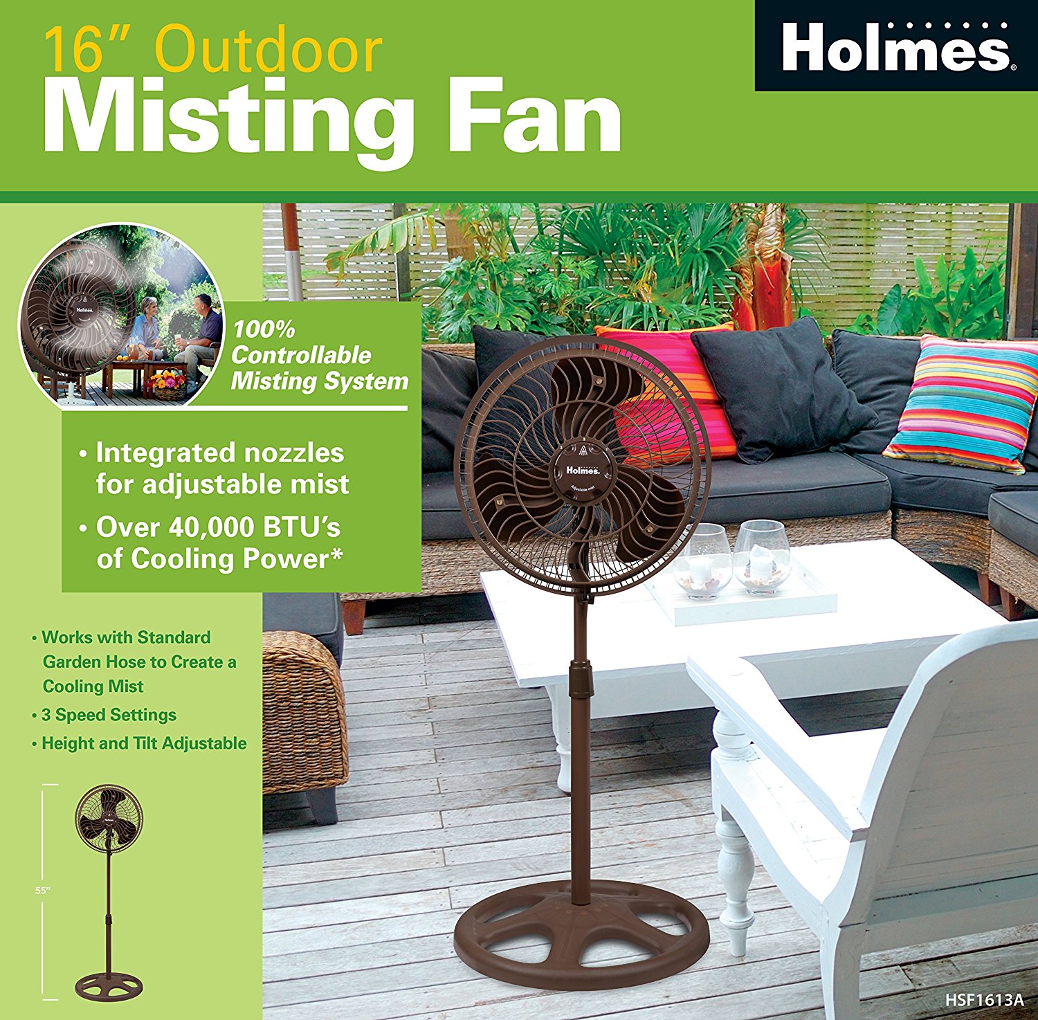 Holmes Outdoor Misting Fan with 3 Speed Settings free image download