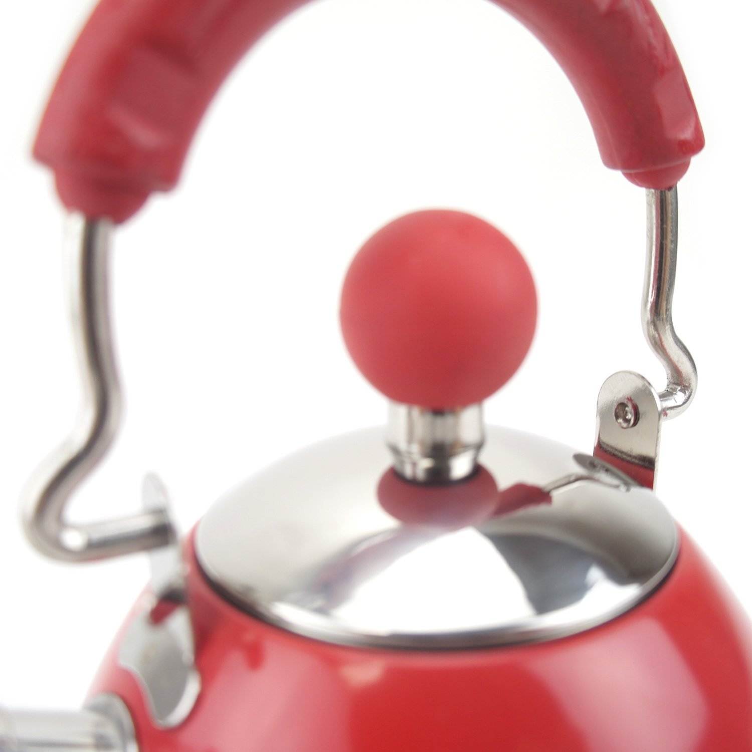Whistling Tea Kettle, Mini Stainless Steel Teapots Hot Water Kettle (Red) N7 free image download
