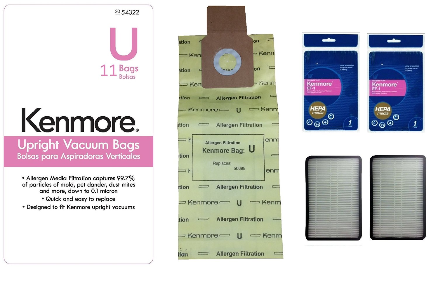 Kenmore Type U Premium Allergen Filtration Upright Vacuum Cleaner Bags