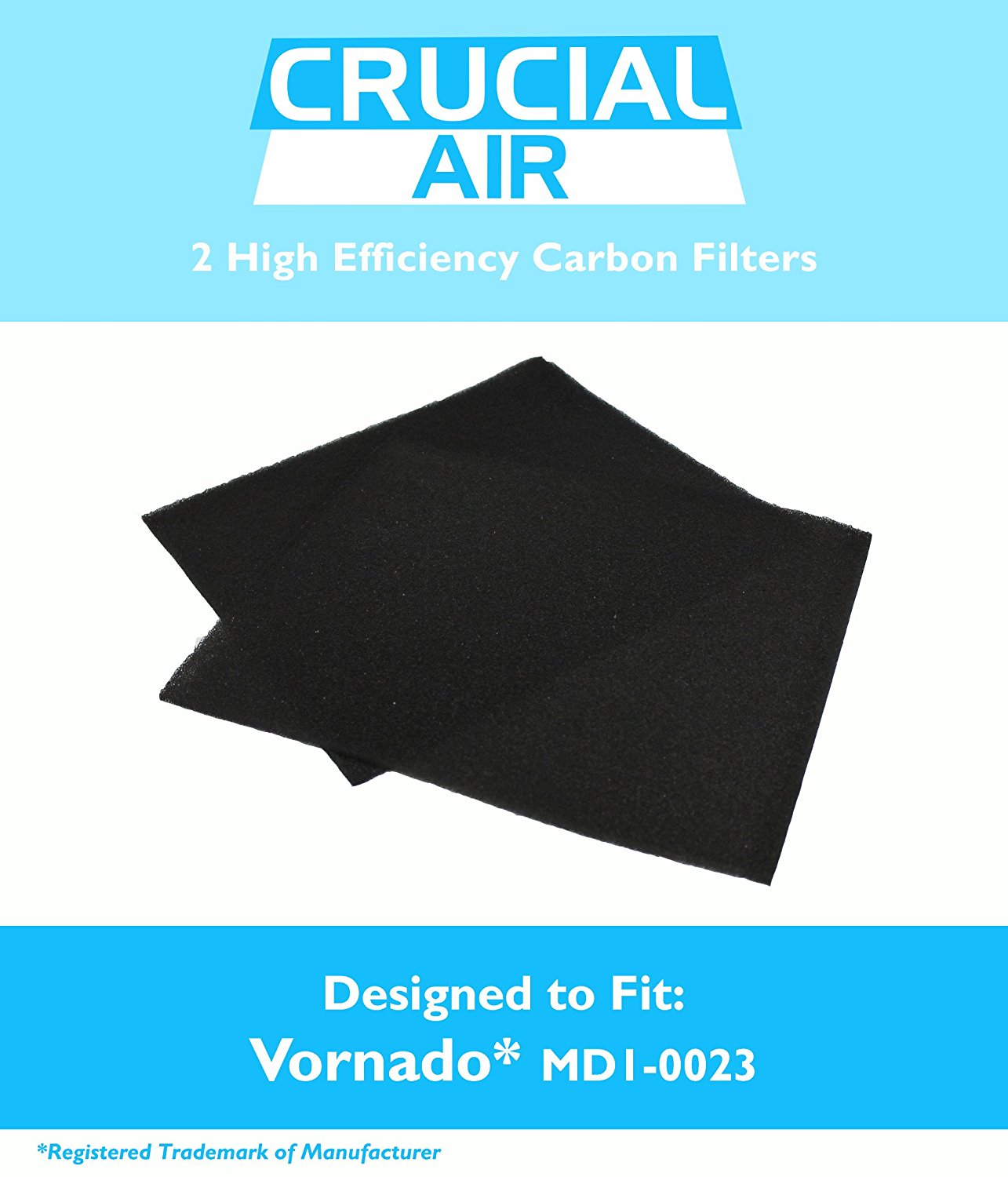 2PK Vornado MD10023 Carbon Filters Fit AC300 & AC500 Air Purifiers