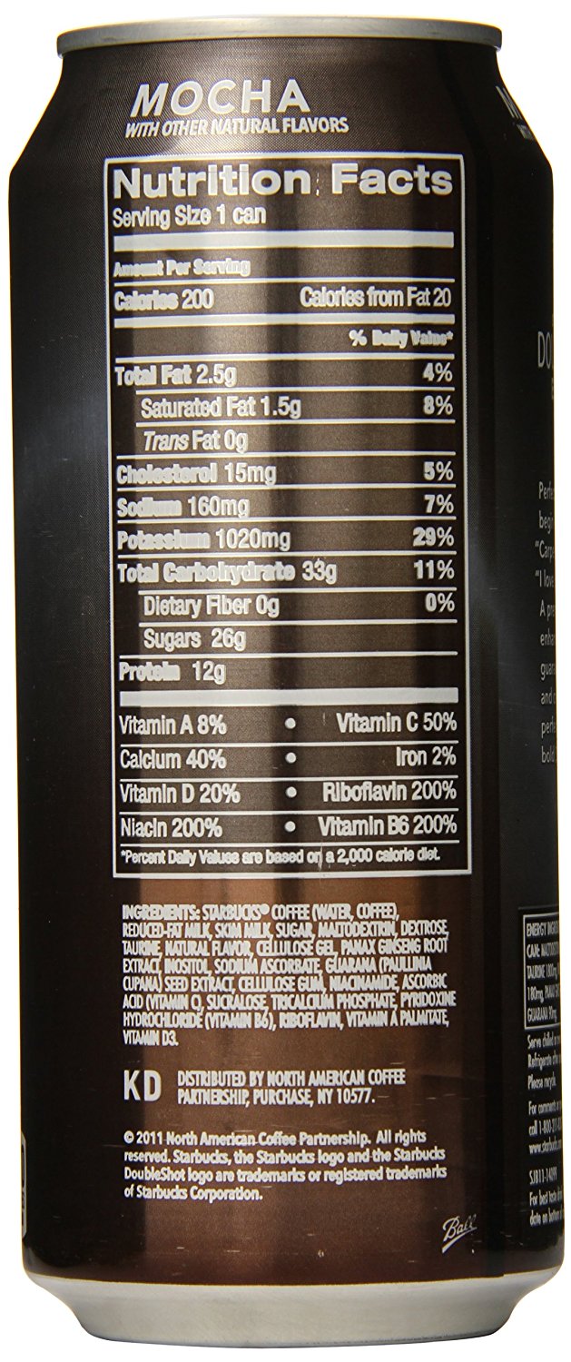 Starbucks Doubleshot Energy Coffee, Mocha, 15 Ounce Cans, 12 Count N4