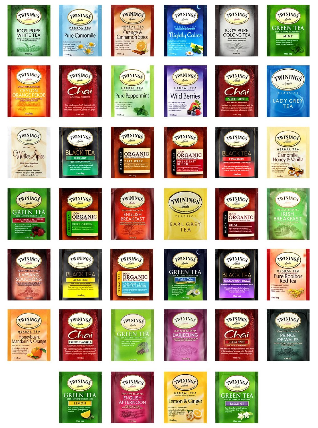 Twinings Tea Bags Sampler Assortment Includes Mints (40 Count) by