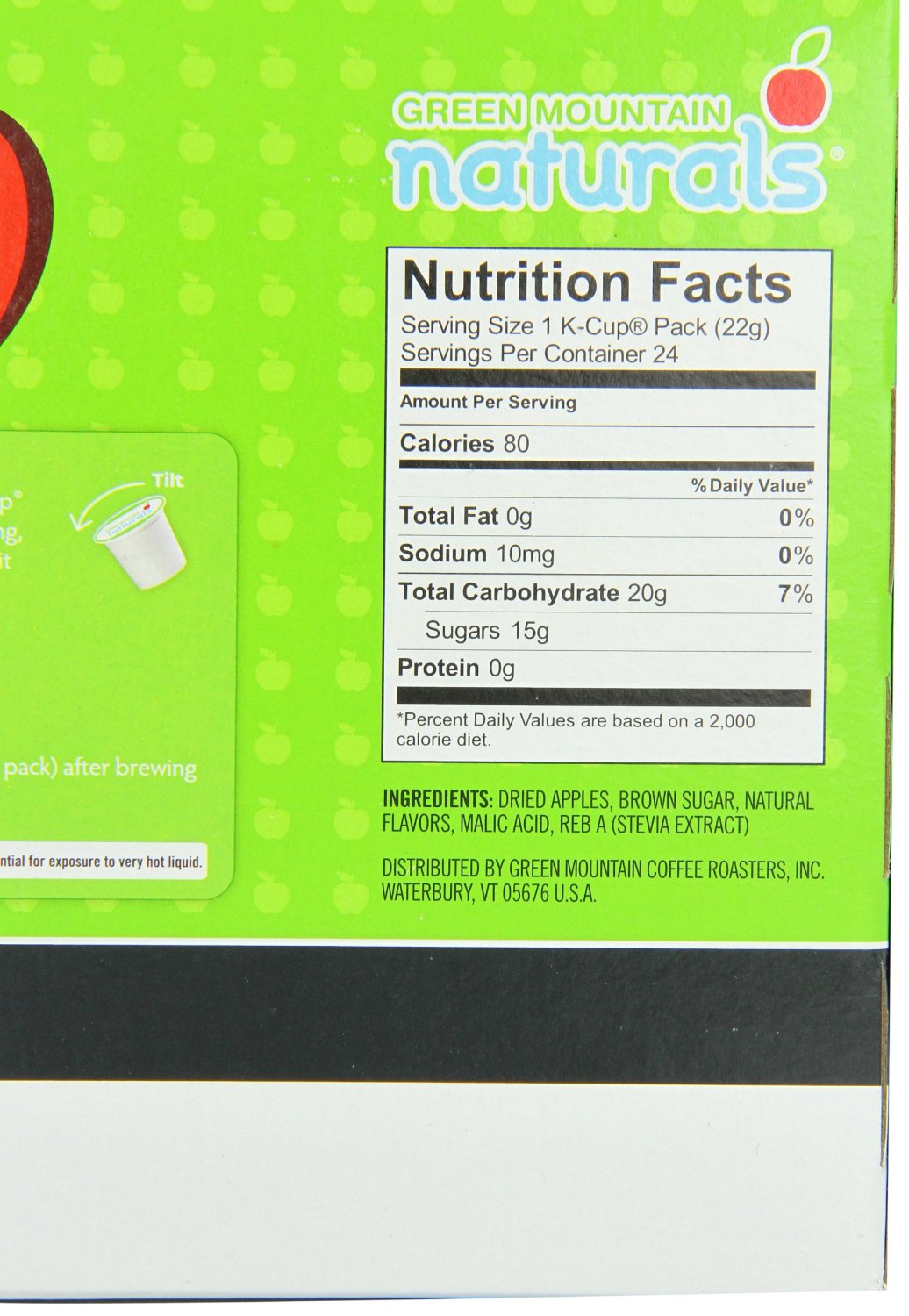 Green Mountain Naturals Hot Apple Cider, KCup Portion Count for Keurig