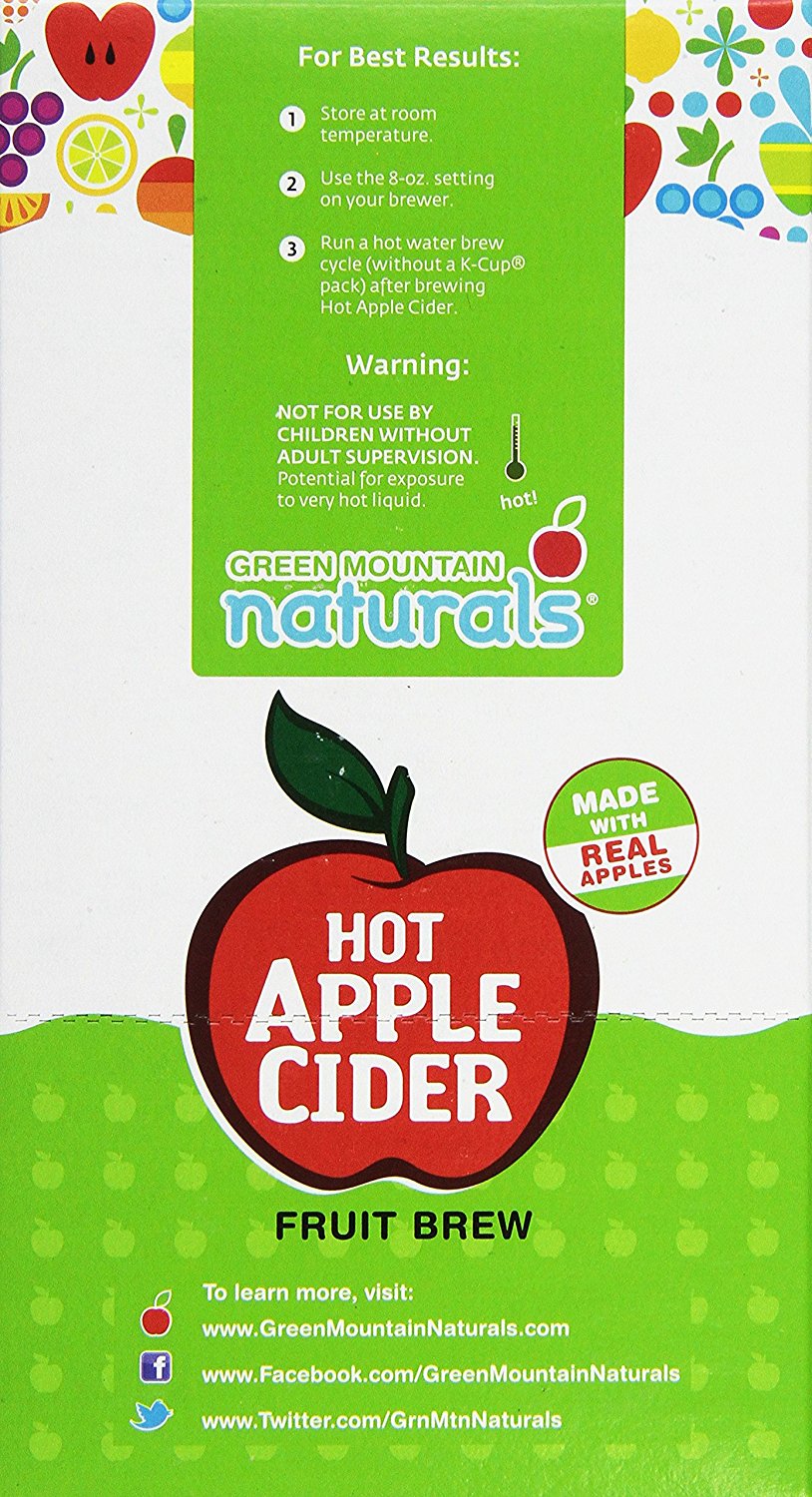Green Mountain Naturals Hot Apple Cider, KCup Portion Count for Keurig