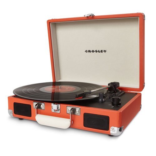 Crosley CR8005AOR Cruiser Portable Turntable (Orange) With Crosley NP1