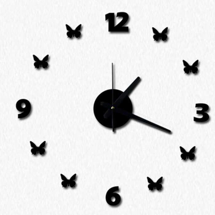 MuLuo Living Room Wall Clock Watch 3D DIY Acrylic Mirror Wall Stickers Watches Home Decor red