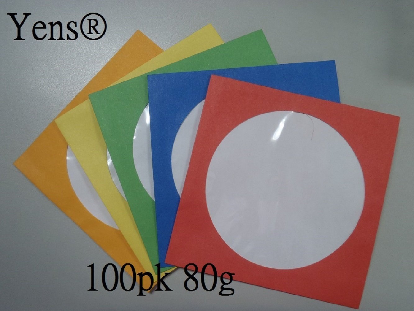 Yens 1000 pcs White CD DVD Paper Sleeves Envelopes with Flap and Clear