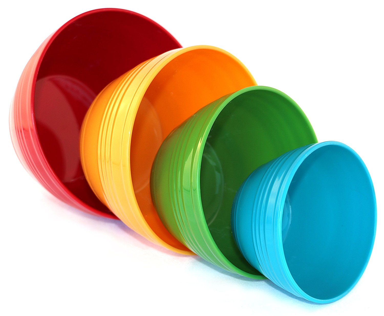 WholeMarket Nested Prep Bowl Set 4 Small Plastic Mixing Bowls with