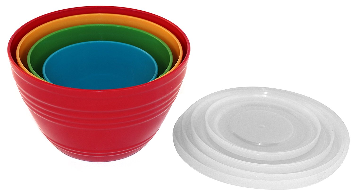 WholeMarket Nested Prep Bowl Set 4 Small Plastic Mixing Bowls with