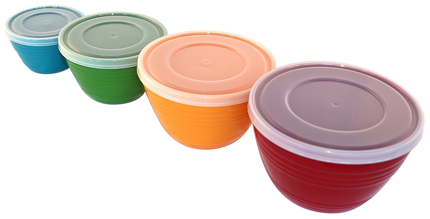 WholeMarket Nested Prep Bowl Set 4 Small Plastic Mixing Bowls with