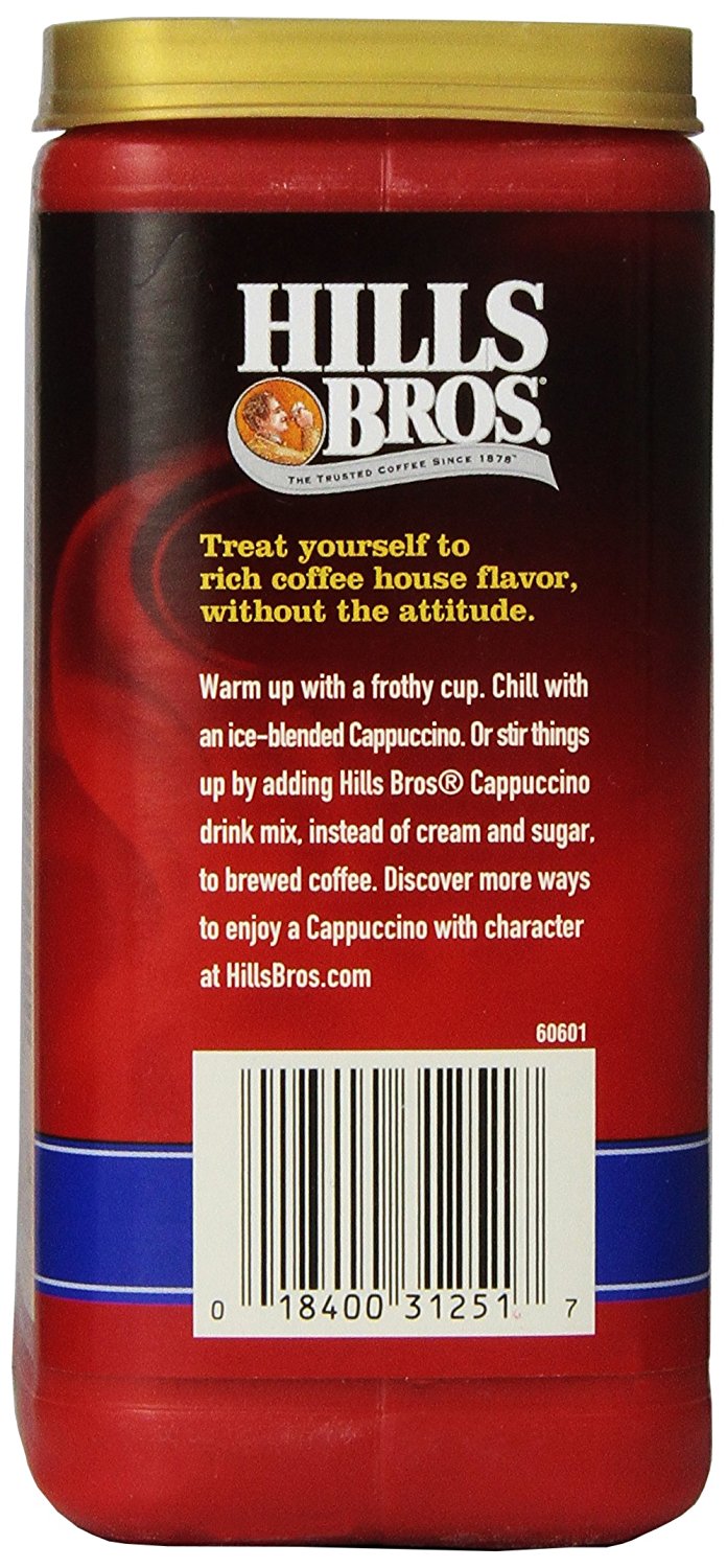 Hills Bros Cappuccino SugarFree French Vanilla, 12 Ounce N49 free